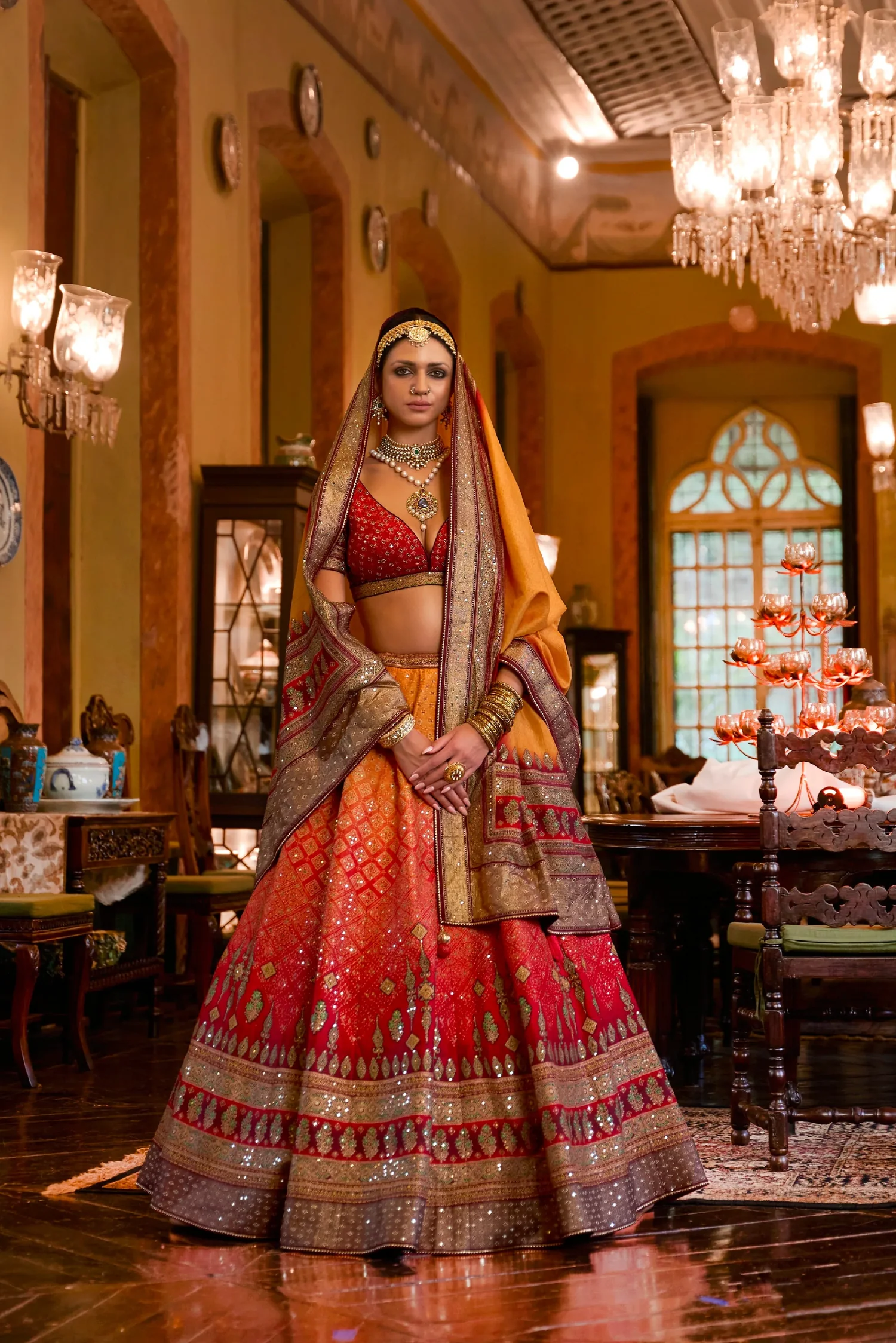 Rajwadi Look Bridal Lehenga